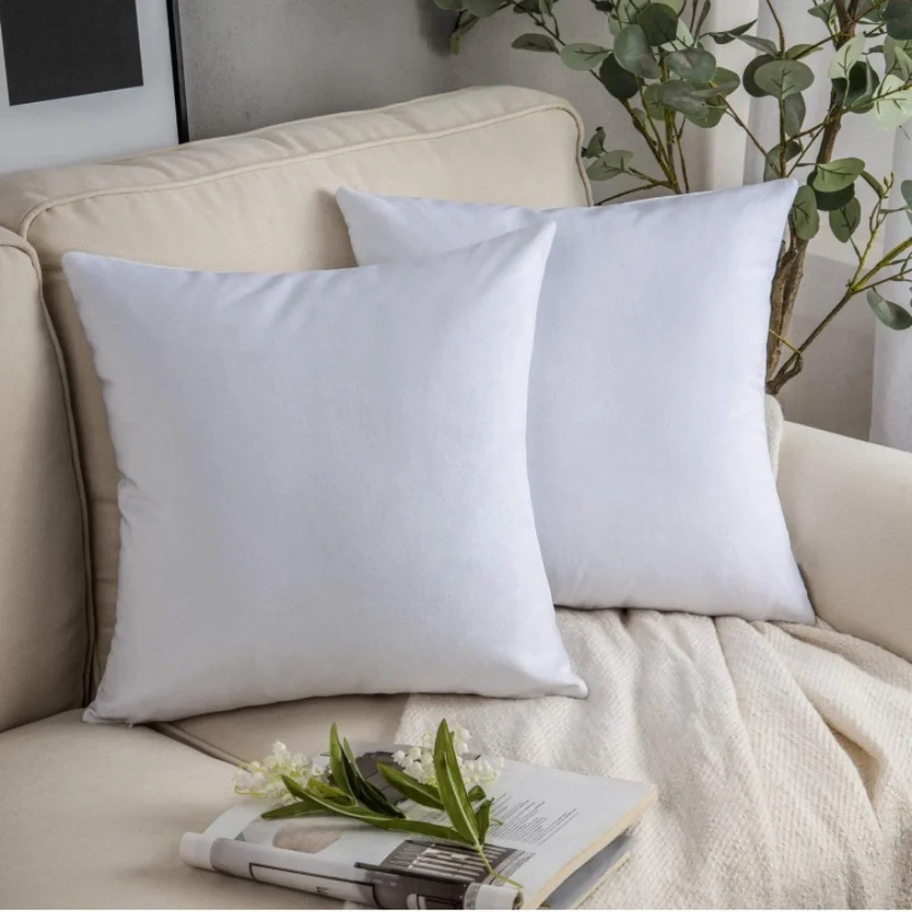 Luxury Home | Oversized Elegant Snow White Soft Luxe Velvet Throw Pillow Covers